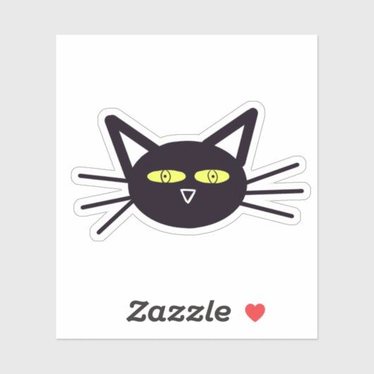 Sticker Chat noir d'Halloween (Feuille)