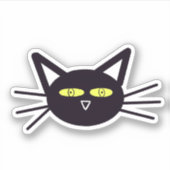 Sticker Chat noir d'Halloween (Devant)