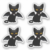 Sticker Chat noir d'Halloween avec des ailes, ensemble de  (Devant)