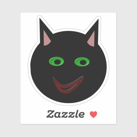 Sticker Chat noir d'Halloween en forme (Feuille)