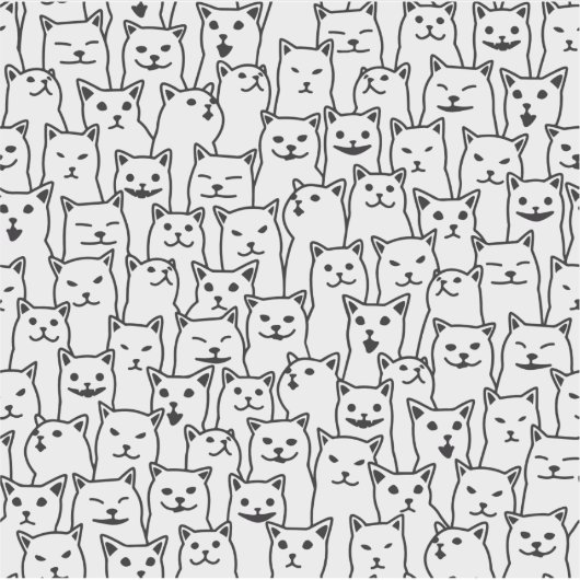 Sticker Chat noir et blanc drôle motif moderne (Devant)