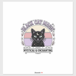Sticker Chat Noir Magie Chat Noir Chat Noir Vintage Vector