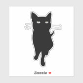 Sticker Chat noir mignon (Feuille)