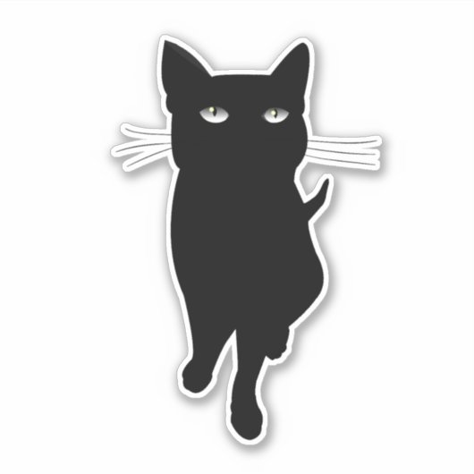 Sticker Chat noir mignon (Devant)