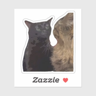 Sticker Chat noir qui décroche