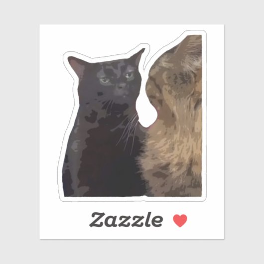 Sticker Chat noir qui décroche (Feuille)