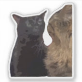 Sticker Chat noir qui décroche (Devant)