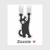 Sticker Chat noir se tenant (Feuille)