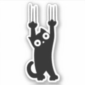 Sticker Chat noir se tenant (Devant)