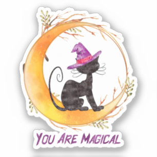 Sticker Chat noir - Vous êtes magique