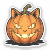 Sticker Chat O’Lantern - Halloween Citrouille de visage de (Recto)