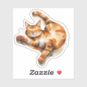 Sticker Chat Orange (Feuille)