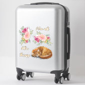 Sticker Chat Orange Avec Citations Stick Mur (Sur valise)