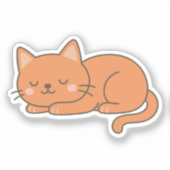 Sticker Chat orange gingembre – Dessin animé adorable endo (Recto)