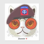 Sticker "Chat Parachutiste trop Cool" (Feuille)