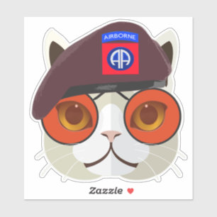Sticker "Chat Parachutiste trop Cool"