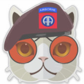 Sticker "Chat Parachutiste trop Cool" (Devant)
