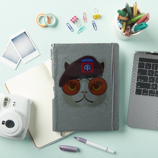 Sticker "Chat Parachutiste trop Cool" (Couverture iPad)
