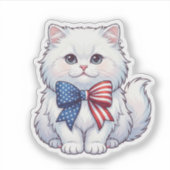 Sticker Chat patriotique avec noeud papillon drapeau améri (Devant)