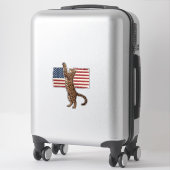 Sticker Chat patriotique Drapeau américain Design vectorie (Sur valise)