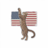 Sticker Chat patriotique Drapeau américain Design vectorie (Devant)