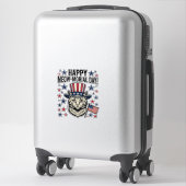 Sticker Chat patriotique Meow-morial Day Conception Vector (Sur valise)