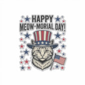 Sticker Chat patriotique Meow-morial Day Conception Vector (Devant)