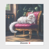 Sticker Chat perse blanc (Feuille)