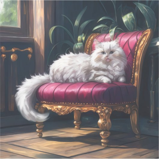 Sticker Chat perse blanc (Devant)