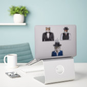 Sticker Chat Portant des lunettes de soleil (Ordinateur portable sur le bureau)