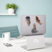 Sticker Chat Portant des lunettes de soleil (Ordinateur portable sur le bureau)