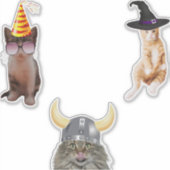 Sticker Chat Portant un Casquette (Devant)