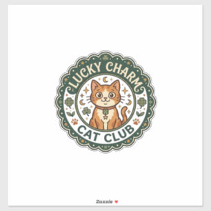 Sticker Chat porte-bonheur POD Art Vector - Chat porte-bon