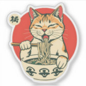 Sticker Chat Ramen Chanceux (Devant)