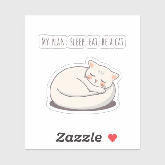 Sticker Chat Recroquevillé (Feuille)