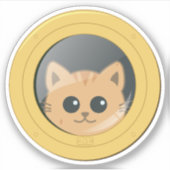 Sticker Chat regardant à travers le hublot de bateau (Devant)