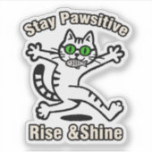 Sticker Chat Restez Positif (Devant)