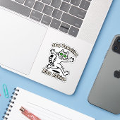 Sticker Chat Restez Positif (Ordinateur portable avec iPhone)