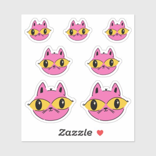 Sticker Chat Rétro (Feuille)