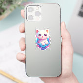 Sticker Chat rêvé dans un paradis pastel (Téléphone)
