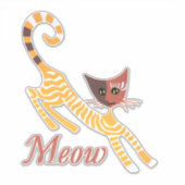 Sticker Chat rouge drôle (Devant)