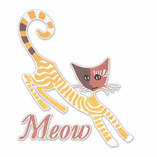 Sticker Chat rouge drôle (Devant)