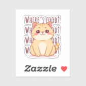 Sticker Chat roux affamé  (Feuille)