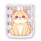 Sticker Chat roux affamé  (Recto)