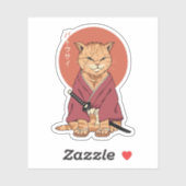 Sticker chat samouraï (Feuille)