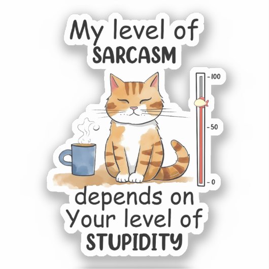 Sticker Chat sassy et mignonne orange (Recto)