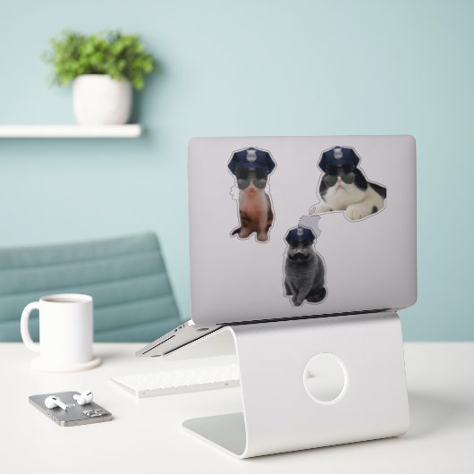 Sticker Chat Sheriff (Ordinateur portable sur le bureau)