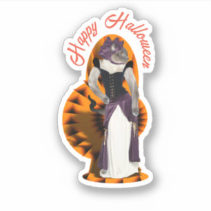Sticker Chat Siamese Robe fantaisie pour Halloween