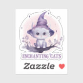 Sticker Chat sorcier enchanteur (Feuille)