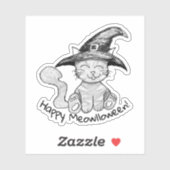 Sticker Chat sorcier Halloween (Feuille)